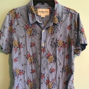 Obey flower print short sleeve button down